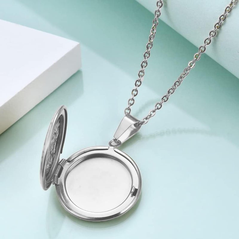 Weenkeey 2 Pcs Locket Necklace that Holds Pictures Stainless Steel Locket Pendant Necklace Memory Photo Pendant Necklace for Women Girls - Image 5